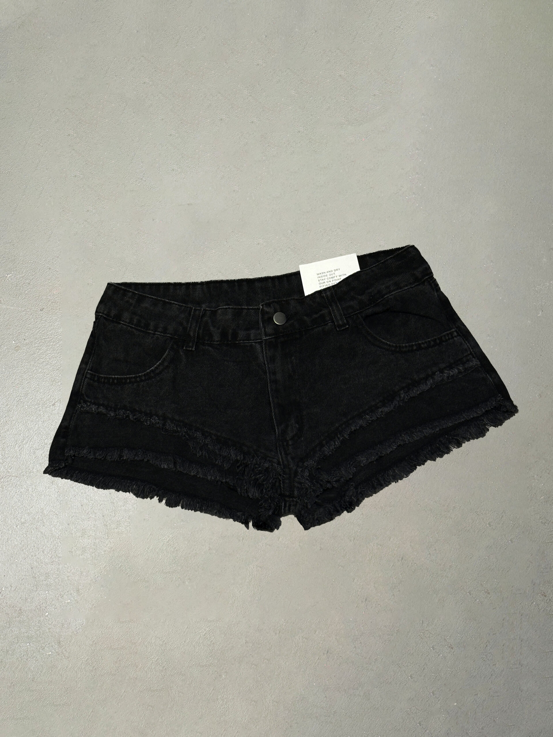 SHORT T. BAJO FLECOS NEGRO #POLA.01.F