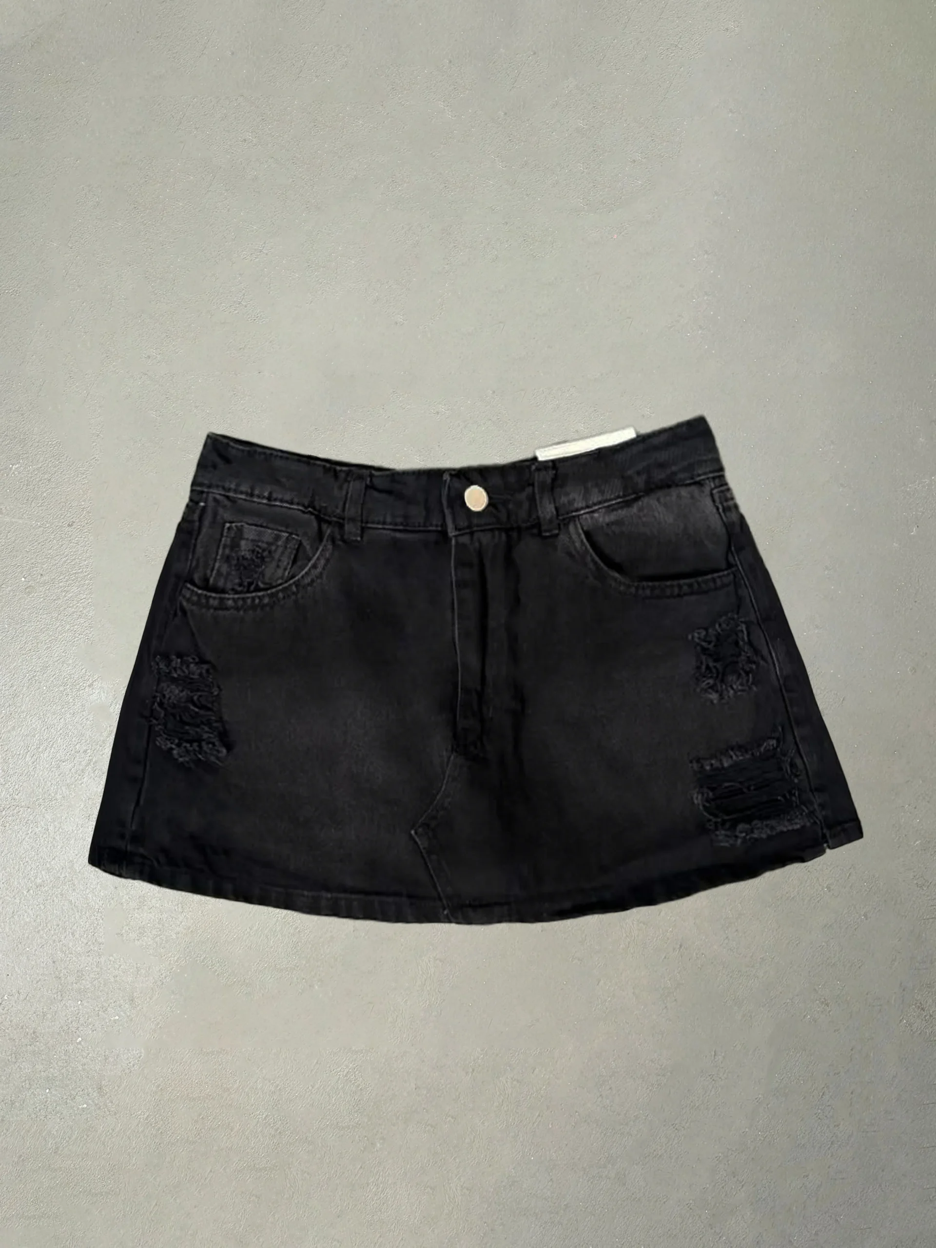 MINI SHORT NEGRO ROT. #LEA.01