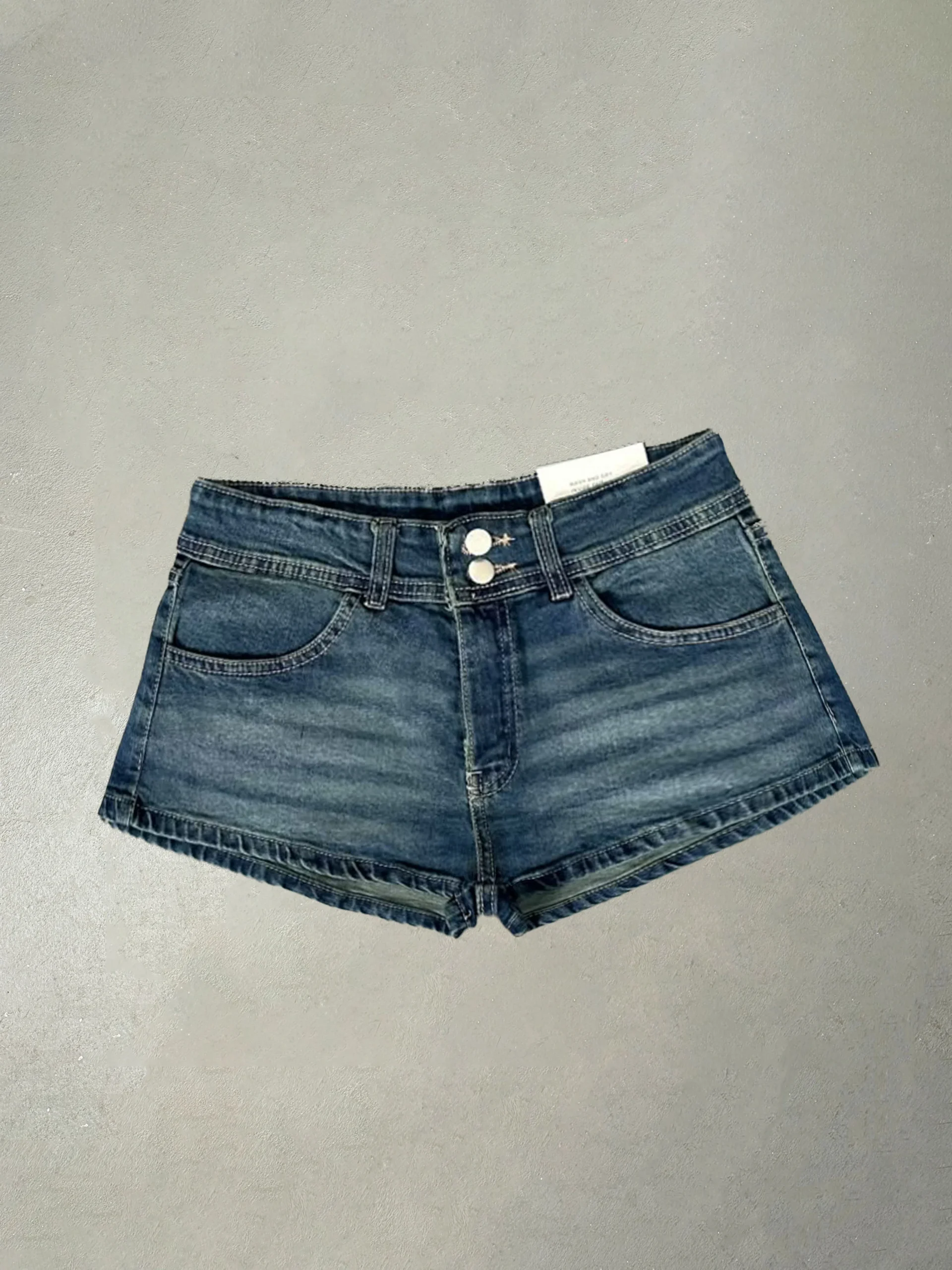 SHORT T. BAJO BUTTONS AZUL MTZ. #LANNE.05.BG