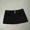 Mini short buttons negro stann.01 - Wildvery Denim